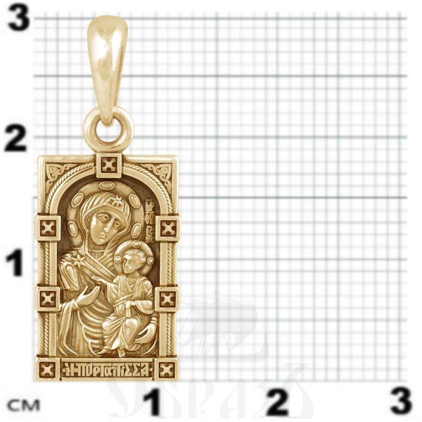 образок «иверская икона божией матери», золото 585 проба желтое (арт. 202.631)