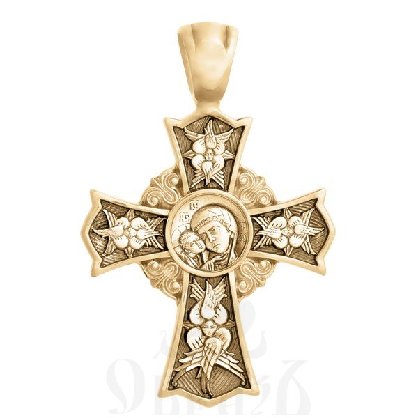 крест «спас нерукотворный. св. царь николай ii. икона божией матери «игоревская», золото 585 проба желтое (арт. 201.252)