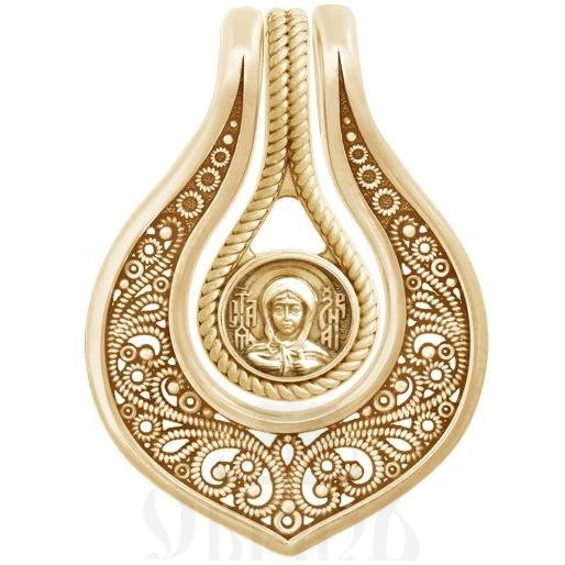 образок «святая блаженная ксения петербургская. молитва», золото 585 проба желтое (арт. 202.726)