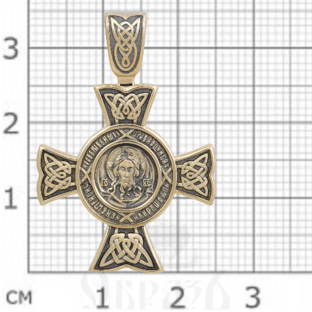крест «спас нерукотворный. чудо cв. георгия о змие», золото 585 проба желтое (арт. 201.228)